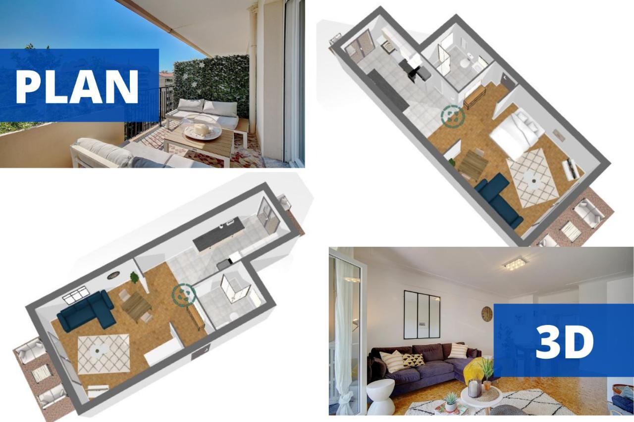 Elisa - Traversant - Terrasse - Verriere Cote D'Azur Cannes Ngoại thất bức ảnh